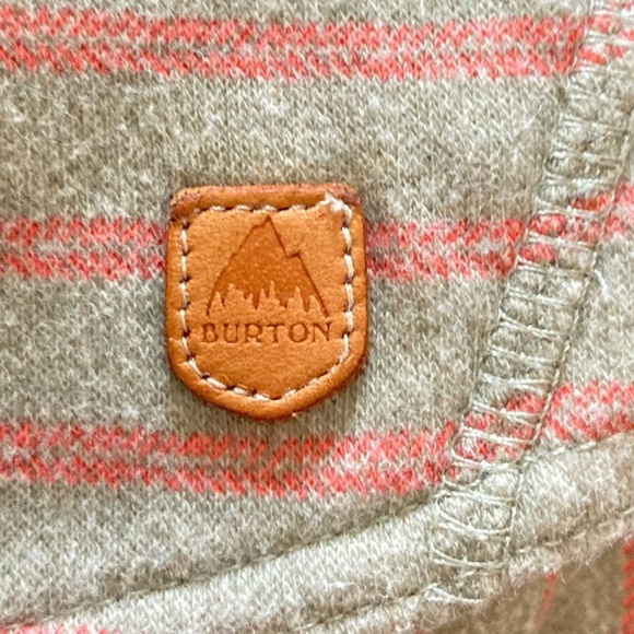 Burton Gray and Pink Striped Dryride Ellmore Pullover Cowl Neck Sweater - Picture 4 of 10